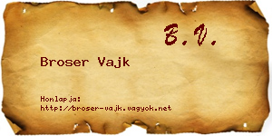Broser Vajk névjegykártya